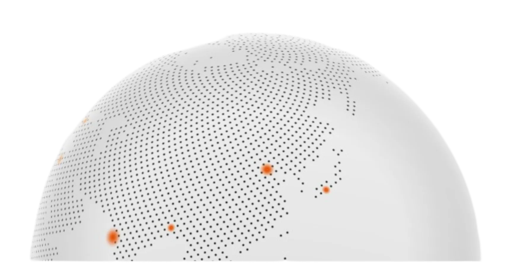 Half Globe Dotted Map